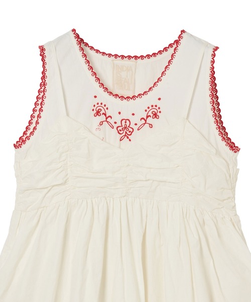 INDIA IS BEAUTIFUL(インディアイズビューティフル)の「INDIA IS BEAUTIFUL/CAMSOLE LAYERED ONEPIECE(ワンピース・レディース・ホワイト・ONE SIZE)」の4枚目の写真