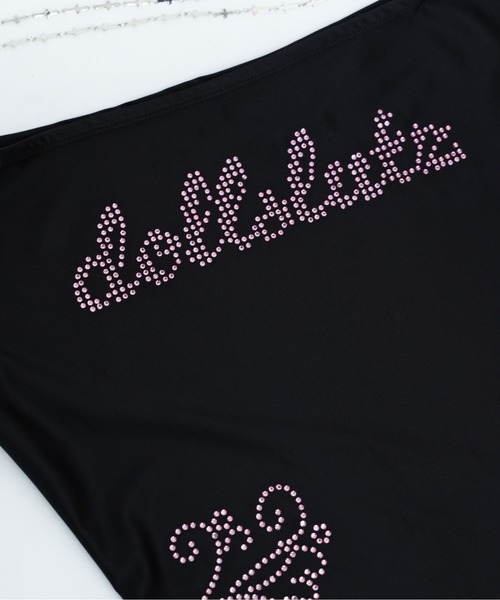 dollslutz(ドルズラッツ)の「【dollslutz】nude hourglass top/【ドルズラッツ】ヌーディーサテントップス(Tシャツ/カットソー・レディース・ブラック/アイボリー・FREE)」の5枚目の写真