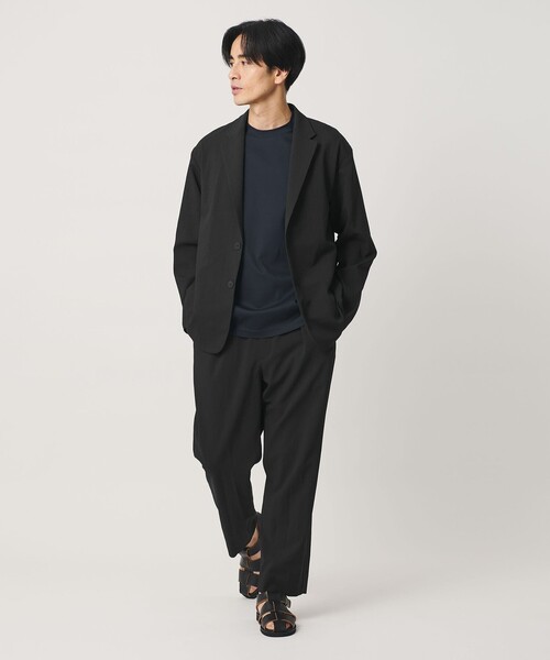 BEAUTY&YOUTH UNITED ARROWS(ビューティーアンドユースユナイテッドアローズ)の「KOMATSU ドビー リラックス ジャケット ストレッチ 吸水速乾 セットアップ対応(テーラードジャケット・メンズ・ベージュ/ブラック・XL/M/L/S)」の7枚目の写真