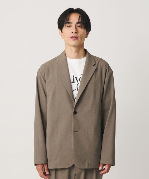 BEAUTY&YOUTH UNITED ARROWS(ビューティーアンドユースユナイテッドアローズ)の「KOMATSU ドビー リラックス ジャケット ストレッチ 吸水速乾 セットアップ対応(テーラードジャケット・メンズ・ベージュ/ブラック・XL/M/L/S)」の8枚目の写真