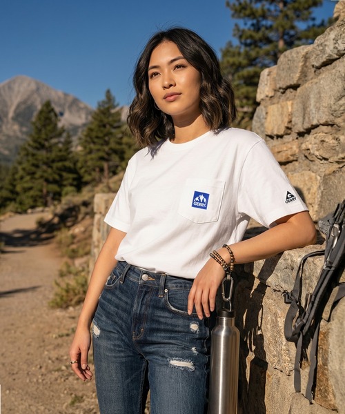 GERRY（ジェリー）の「GERRY ジェリー  メンズ半袖Tシャツ  ポケット付 無地 ロゴ（Tシャツ/カットソー・メンズ・ネイビー/ブラック/ホワイト・M/L/XL）」の9枚目の写真
