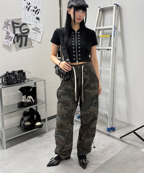 Figments（フィグメンツ）の「3Dカモフライージーカーゴパンツ（カーゴパンツ・レディース・チャコールグレー・MEDIUM/SMALL）」の3枚目の写真