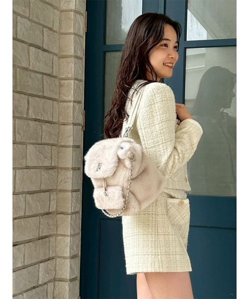 LILY BROWN(リリーブラウン)の「キーモチーフ2wayバックパック(バックパック/リュック・レディース・ブラウン/ブラック/オフホワイト・F)」の8枚目の写真
