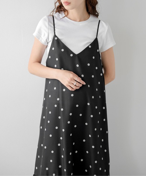 AMELY(エミリー)の「ドット柄 ティアード ワンピース(ワンピース・レディース・ホワイト/ブラック/ブラウン・フリー)」の17枚目の写真