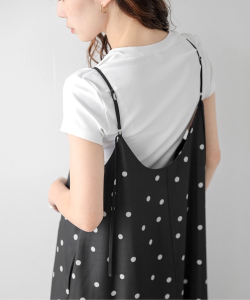AMELY(エミリー)の「ドット柄 ティアード ワンピース(ワンピース・レディース・ホワイト/ブラック/ブラウン・フリー)」の19枚目の写真