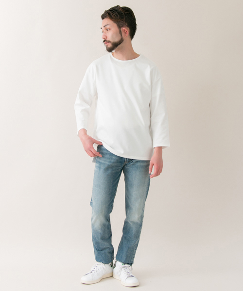 URBAN RESEARCH（アーバンリサーチ）の「UR ビックシルエットジャージー8分袖Tシャツ（Tシャツ/カットソー・メンズ・グレー/ホワイト/ネイビー・LARGE/MEDIUM）」の14枚目の写真