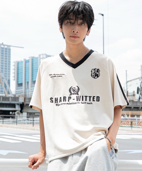 WEGO(ウィゴー)の「WEGO/【26年春夏新作】フェイクスウェードゲームT(Tシャツ/カットソー・メンズ・ホワイト/スミクロ/ネイビー・LARGE/MEDIUM)」の9枚目の写真