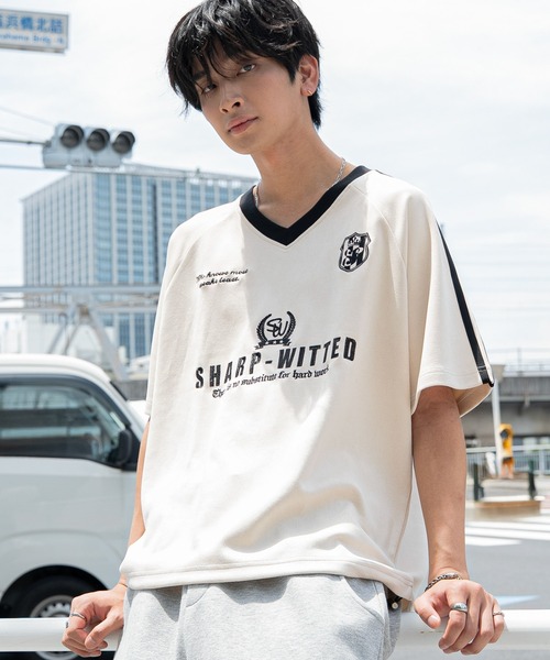 WEGO(ウィゴー)の「WEGO/【26年春夏新作】フェイクスウェードゲームT(Tシャツ/カットソー・メンズ・ホワイト/スミクロ/ネイビー・LARGE/MEDIUM)」の11枚目の写真