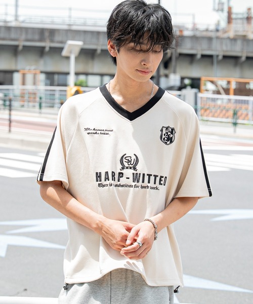 WEGO(ウィゴー)の「WEGO/【26年春夏新作】フェイクスウェードゲームT(Tシャツ/カットソー・メンズ・ホワイト/スミクロ/ネイビー・LARGE/MEDIUM)」の10枚目の写真