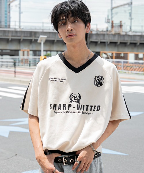 WEGO(ウィゴー)の「WEGO/【26年春夏新作】フェイクスウェードゲームT(Tシャツ/カットソー・メンズ・ホワイト/スミクロ/ネイビー・LARGE/MEDIUM)」の13枚目の写真