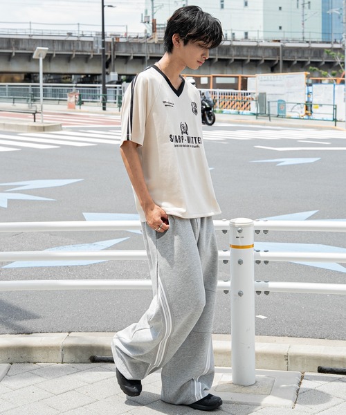 WEGO(ウィゴー)の「WEGO/【26年春夏新作】フェイクスウェードゲームT(Tシャツ/カットソー・メンズ・ホワイト/スミクロ/ネイビー・LARGE/MEDIUM)」の16枚目の写真