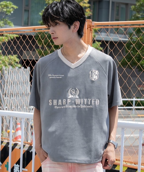 WEGO(ウィゴー)の「WEGO/【26年春夏新作】フェイクスウェードゲームT(Tシャツ/カットソー・メンズ・ホワイト/スミクロ/ネイビー・LARGE/MEDIUM)」の17枚目の写真