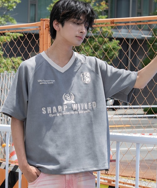 WEGO(ウィゴー)の「WEGO/【26年春夏新作】フェイクスウェードゲームT(Tシャツ/カットソー・メンズ・ホワイト/スミクロ/ネイビー・LARGE/MEDIUM)」の18枚目の写真
