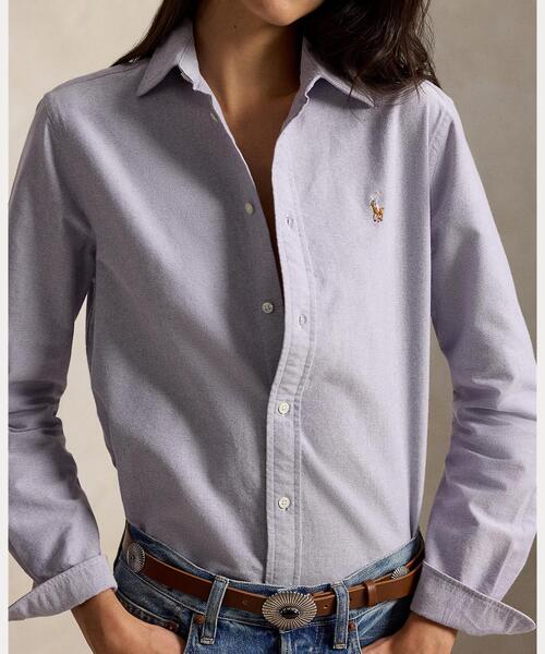 POLO RALPH LAUREN（ポロ ラルフ ローレン）の「クラシック フィット コットン オックスフォード シャツ（シャツ/ブラウス・レディース・パープル・S/M/XS）」の5枚目の写真