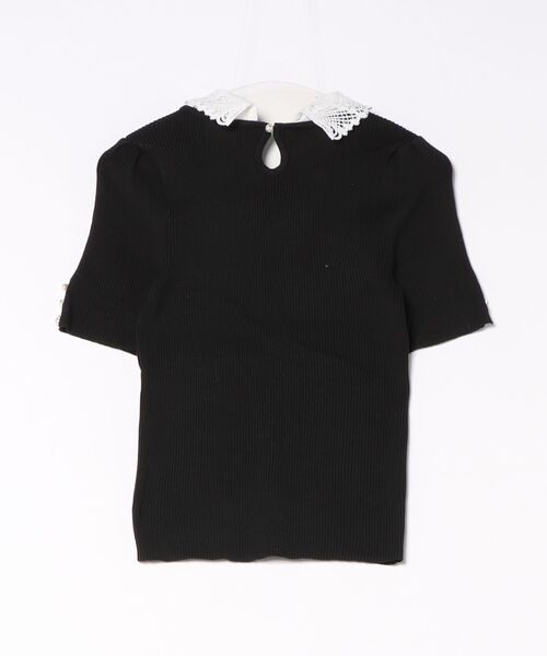 tocco closet（トッコ　クローゼット）の「ビジューパール付きリボンレースプルオーバー（その他トップス・レディース・ブラック/ブラウン/チャコールグレー・M）」の4枚目の写真