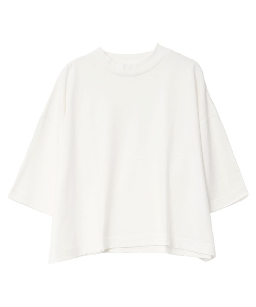 KOBE LETTUCE（コウベレタス）の「[ 汗じみ防止＆UVカット ] クロップドクルーネックボックスTシャツ（Tシャツ/カットソー・レディース・ネイビー/ブラック/オレンジ系/杢グレー/アイボリー/カーキ系/オフホワイト・M）」の22枚目の写真