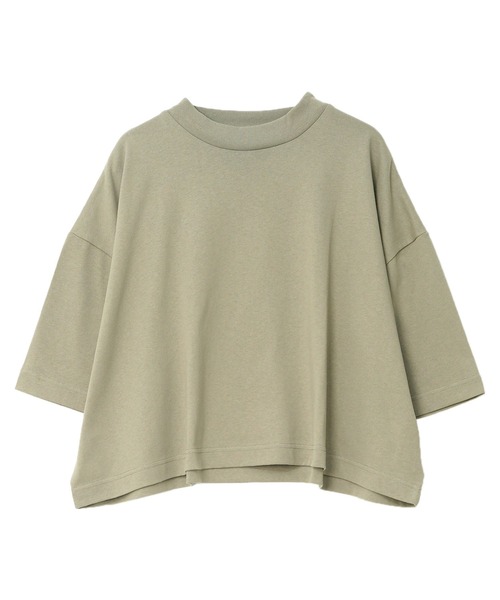 KOBE LETTUCE（コウベレタス）の「[ 汗じみ防止＆UVカット ] クロップドクルーネックボックスTシャツ（Tシャツ/カットソー・レディース・ネイビー/ブラック/オレンジ系/杢グレー/アイボリー/カーキ系/オフホワイト・M）」の12枚目の写真