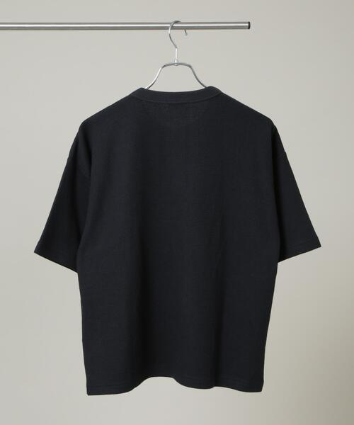 NANO universe(ナノユニバース)の「NORMANBROS/ショート丈ワッフルヘンリーネックTシャツ 半袖(Tシャツ/カットソー・メンズ・オフホワイト/ブラック・M/L)」の7枚目の写真