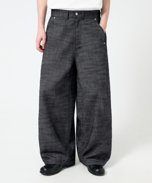 TRILLION(トリリオン)の「リネンサイドパネルカーブパンツ_ブラック(その他パンツ・レディース・その他・MEDIUM/LARGE/X-LARGE/SMALL)」の1枚目の写真