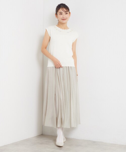 ITS'DEMO(イッツデモ)の「スカラップ刺繍ニット(Tシャツ/カットソー・レディース・ベビーピンク/ネイビー/アイボリー・00)」の8枚目の写真