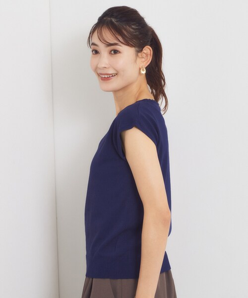 ITS'DEMO(イッツデモ)の「スカラップ刺繍ニット(Tシャツ/カットソー・レディース・ベビーピンク/ネイビー/アイボリー・00)」の19枚目の写真