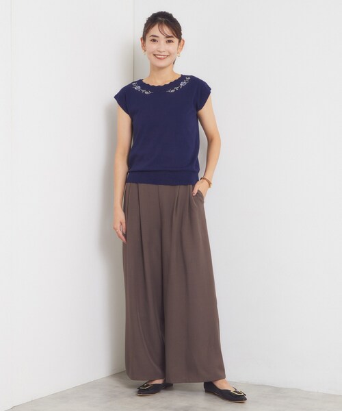 ITS'DEMO(イッツデモ)の「スカラップ刺繍ニット(Tシャツ/カットソー・レディース・ベビーピンク/ネイビー/アイボリー・00)」の18枚目の写真
