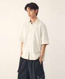 STUDIO TOMBOY（スタジオトムボーイ）の「[MEN] コットンスカシ半袖ニットシャツ _アイボリー_9156221322（シャツ/ブラウス）」