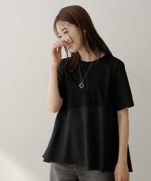 【Tシャツ】異素材ドッキングプルオーバー