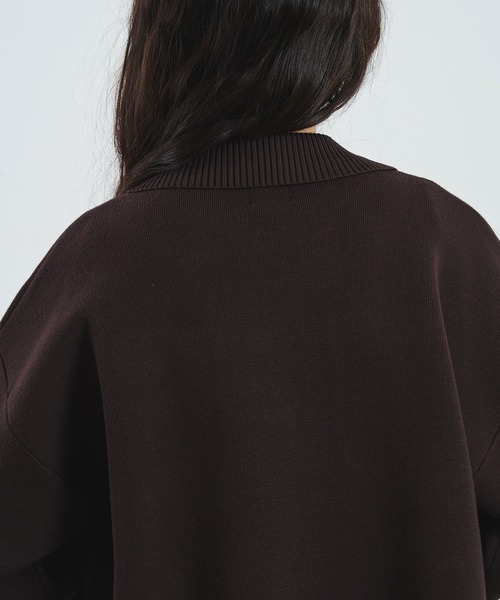 ROSE BUD（ローズバッド）の「COLLARED ZIP CARDIGAN（カーディガン/ボレロ・レディース・ブラウン/レッド/ライトイエロー・ONE SIZE）」の9枚目の写真