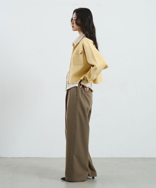 ROSE BUD（ローズバッド）の「COLLARED ZIP CARDIGAN（カーディガン/ボレロ・レディース・ブラウン/レッド/ライトイエロー・ONE SIZE）」の15枚目の写真