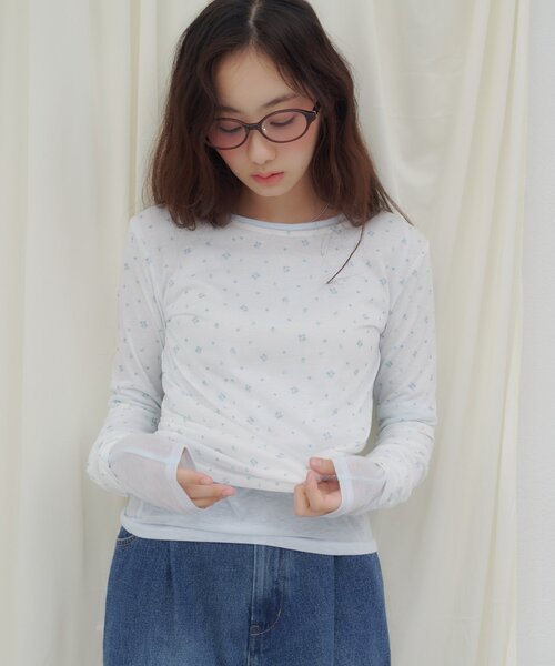 DISCOAT(ディスコート)の「【umm.】2WAY柄アソートプルオーバー(Tシャツ/カットソー・レディース・パープル/ネイビー/レッド/オフホワイト/サックスブルー/レモンイエロー/グリーン系・FREE)」の2枚目の写真
