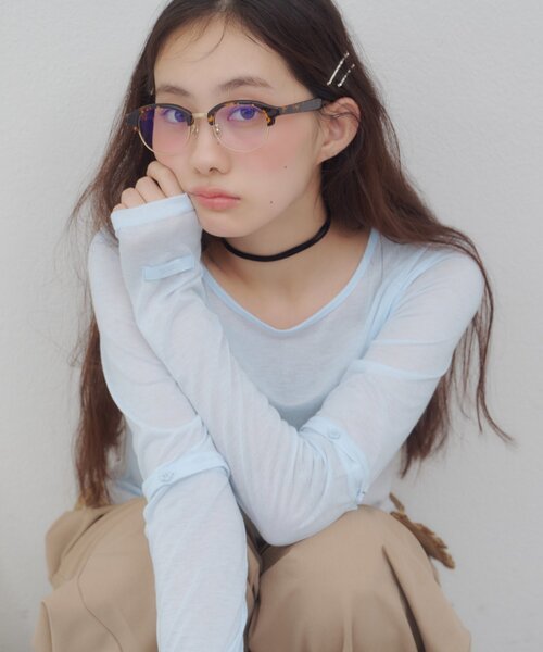 DISCOAT(ディスコート)の「【umm.】2WAY柄アソートプルオーバー(Tシャツ/カットソー・レディース・パープル/ネイビー/レッド/オフホワイト/サックスブルー/レモンイエロー/グリーン系・FREE)」の1枚目の写真