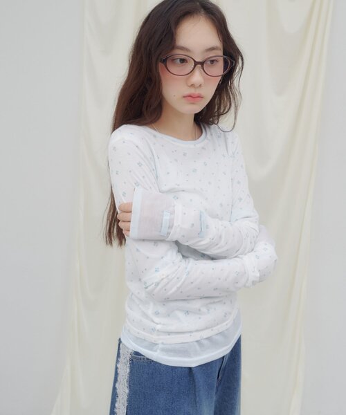 DISCOAT(ディスコート)の「【umm.】2WAY柄アソートプルオーバー(Tシャツ/カットソー・レディース・パープル/ネイビー/レッド/オフホワイト/サックスブルー/レモンイエロー/グリーン系・FREE)」の9枚目の写真