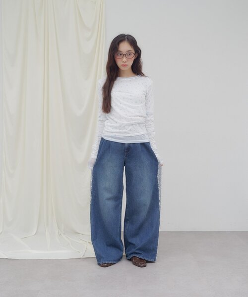 DISCOAT(ディスコート)の「【umm.】2WAY柄アソートプルオーバー(Tシャツ/カットソー・レディース・パープル/ネイビー/レッド/オフホワイト/サックスブルー/レモンイエロー/グリーン系・FREE)」の12枚目の写真
