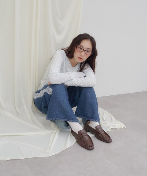 DISCOAT(ディスコート)の「【umm.】2WAY柄アソートプルオーバー(Tシャツ/カットソー・レディース・パープル/ネイビー/レッド/オフホワイト/サックスブルー/レモンイエロー/グリーン系・FREE)」の13枚目の写真