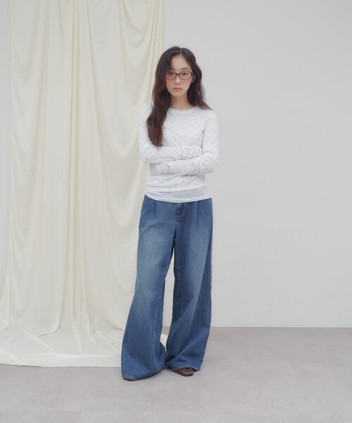 DISCOAT(ディスコート)の「【umm.】2WAY柄アソートプルオーバー(Tシャツ/カットソー・レディース・パープル/ネイビー/レッド/オフホワイト/サックスブルー/レモンイエロー/グリーン系・FREE)」の15枚目の写真