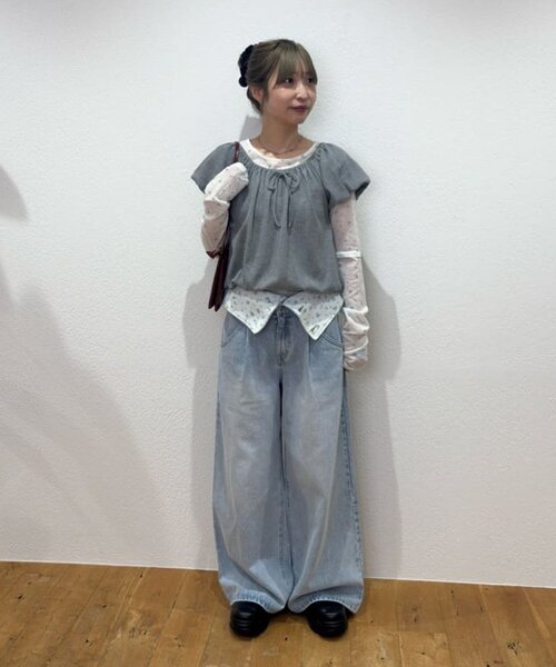 DISCOAT(ディスコート)の「【umm.】2WAY柄アソートプルオーバー(Tシャツ/カットソー・レディース・パープル/ネイビー/レッド/オフホワイト/サックスブルー/レモンイエロー/グリーン系・FREE)」の16枚目の写真