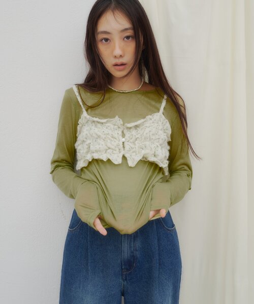DISCOAT(ディスコート)の「【umm.】2WAY柄アソートプルオーバー(Tシャツ/カットソー・レディース・パープル/ネイビー/レッド/オフホワイト/サックスブルー/レモンイエロー/グリーン系・FREE)」の17枚目の写真
