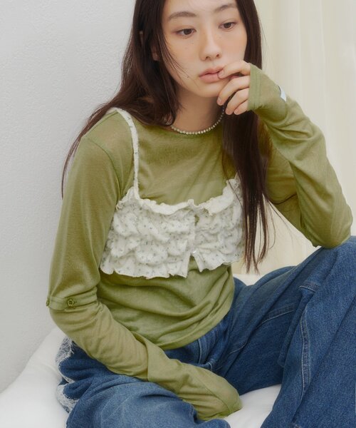 DISCOAT(ディスコート)の「【umm.】2WAY柄アソートプルオーバー(Tシャツ/カットソー・レディース・パープル/ネイビー/レッド/オフホワイト/サックスブルー/レモンイエロー/グリーン系・FREE)」の18枚目の写真