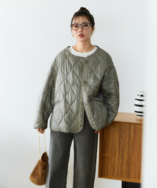 FREAK'S STORE(フリークスストア)の「【セットアイテム】M-65 ショート 3Way キルトライナーセット/ショートモッズコート(モッズコート・レディース・カーキ/オリーブ/ブラック/ブルー・フリ-)」の14枚目の写真