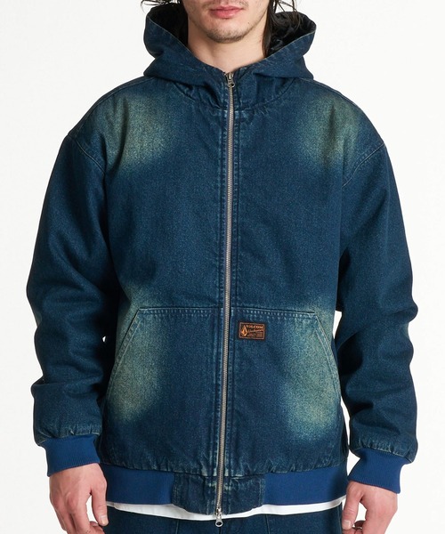 VOLCOM(ボルコム)の「VOLCOM/ボルコム アウター フードジャケット 中綿 ジップアップ パーカー BG052751(その他アウター・メンズ・インディゴブルー/ブラック・L/XL/M)」の3枚目の写真