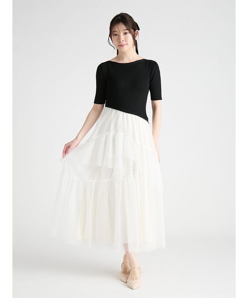 CELFORD(セルフォード)の「ニットドッキングラッフルワンピース(ワンピース・レディース・グレイッシュベージュ/ピンク/ブラック・36/38)」の18枚目の写真