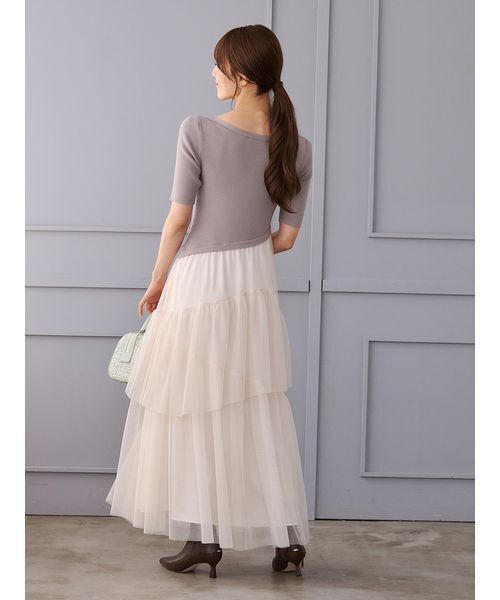 CELFORD(セルフォード)の「ニットドッキングラッフルワンピース(ワンピース・レディース・グレイッシュベージュ/ピンク/ブラック・36/38)」の20枚目の写真