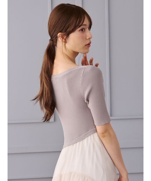 CELFORD(セルフォード)の「ニットドッキングラッフルワンピース(ワンピース・レディース・グレイッシュベージュ/ピンク/ブラック・36/38)」の12枚目の写真