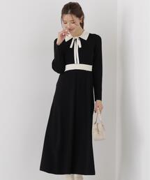PROPORTION BODY DRESSING | リボンタイバイカラーニットワンピース / 1216240909(ワンピース)