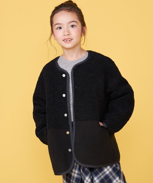 SHIPS KIDS:100～130cm/〈手洗い可能〉リバーシブル ボア ブルゾン