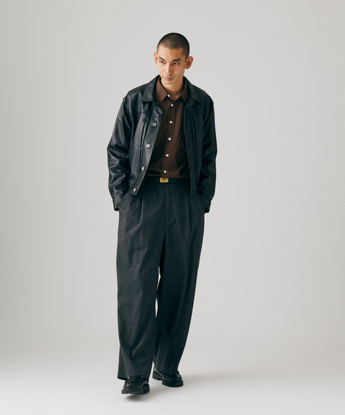 JOURNAL STANDARD(ジャーナルスタンダード)の「TR ツイル モダン ワイド スラックス(スラックス・メンズ・チャコールグレー/ブラック/ブラック系その他/スミクロ・SMALL/MEDIUM/LARGE)」の5枚目の写真