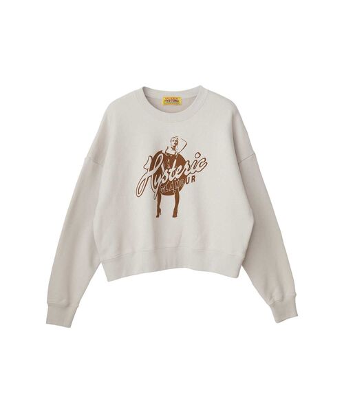 HYSTERIC GLAMOUR(ヒステリックグラマー)の「HYSTERIC BLONDIE ショート丈スウェット(スウェット・レディース・トップグレー/ベージュ/ブラック・FREE)」の1枚目の写真