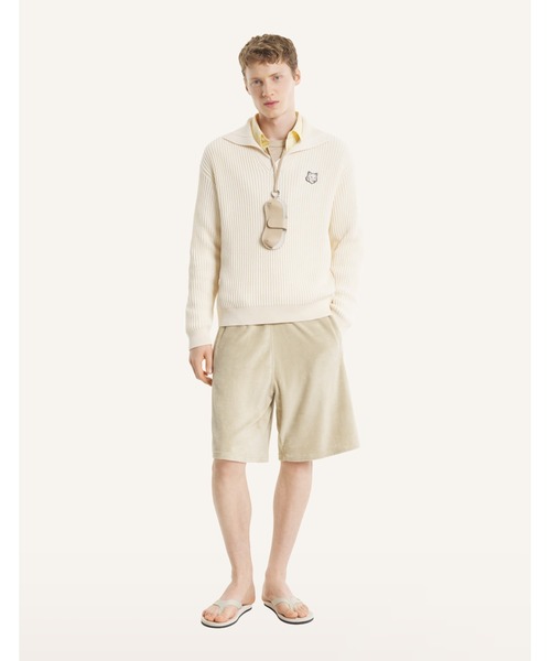 Maison Kitsune(メゾンキツネ)の「FOX HEAD COTTON RIBBED POLO JUMPER(ニット/セーター・メンズ・オフホワイト・M/L/XL)」の3枚目の写真