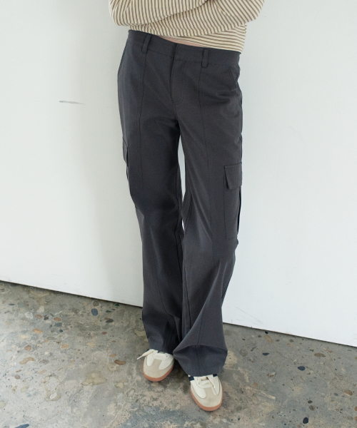 WAARFORWOMAN(ワール・フォー・ウーマン)の「W1156 切り替えストレートカーゴパンツ_チャコール(その他パンツ・レディース・その他・SMALL/MEDIUM/LARGE)」の3枚目の写真
